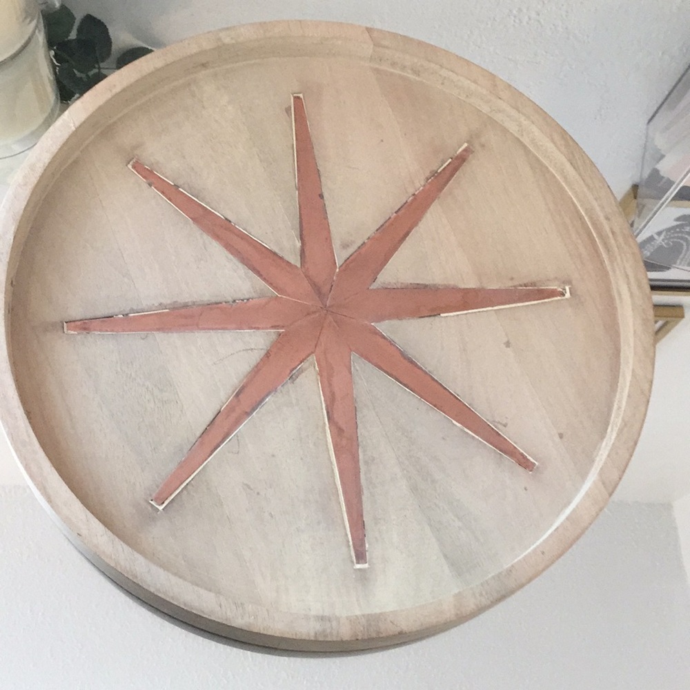 Threshold Round Decorative Tray Copper Star